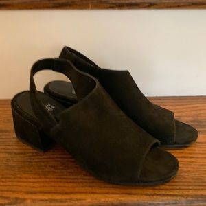 Black suede sling back Eileen Fisher sandals